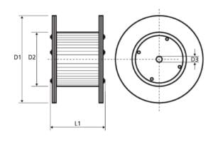 elevator cable drum dimensions